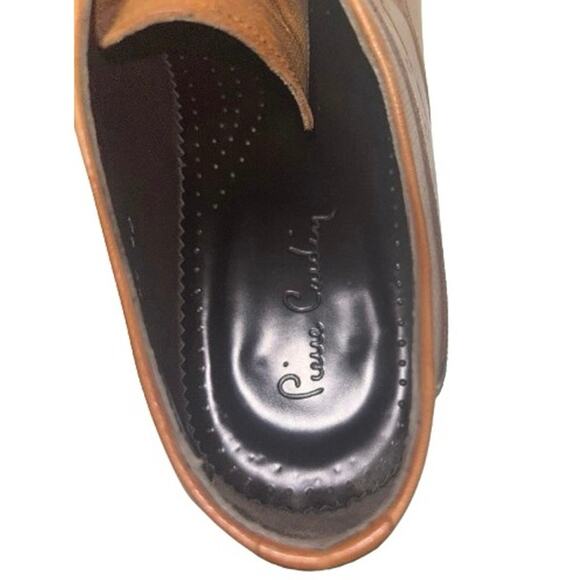 PIERRE CARDIN Signature Lace Up Handmade Leather Oxford Dress Shoe COGNAC - 42